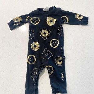 HuxBaby Black and Gold One Piece